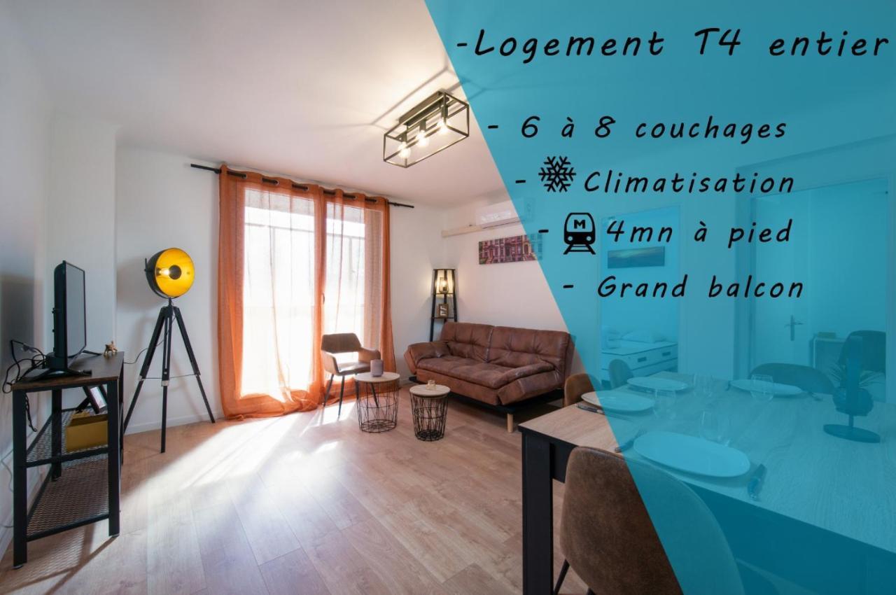 Grand Appartement 3 Chambres Avec Clim Et Balcon Marseille Bagian luar foto